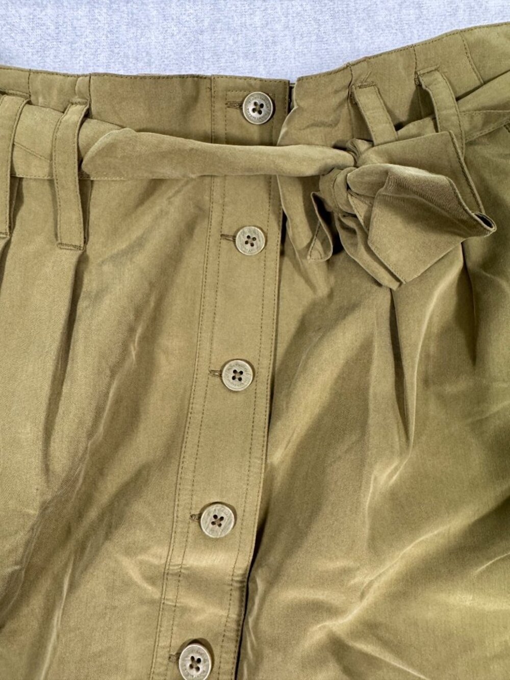 Tommy Bahama “Store Sample” Sansabar Midi Skirt 6 Forest Moss Button Front Belt - Picture 8 of 10